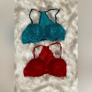 Victorias Secret Pink racerback bras. Lot of 2. Size 34a